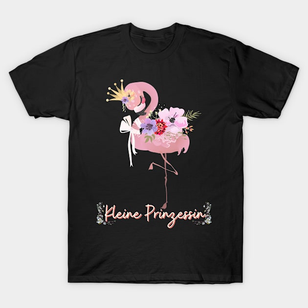 Flamingo Kleine Prinzessin Blumen Süß.png T-Shirt by Maggini Art